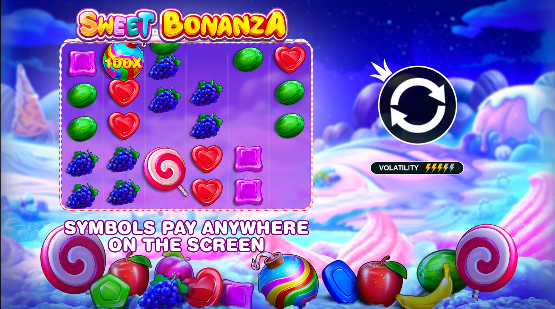 Sweet Bonanza slot logo.